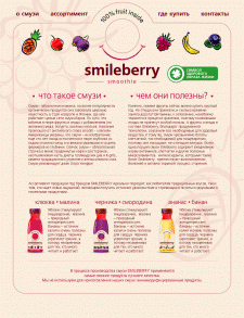 Разработка интернет-магазина по продаже смузи торговой марки Smileberry от компании OOO «Локо»