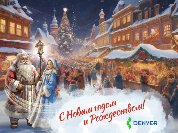 Электронные открытки с Рождеством и Новым 2024 годом для компании Denver